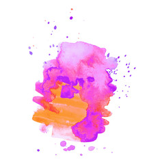 Abstract art hand paint isolated Watercolor stain on white background. Watercolor banner