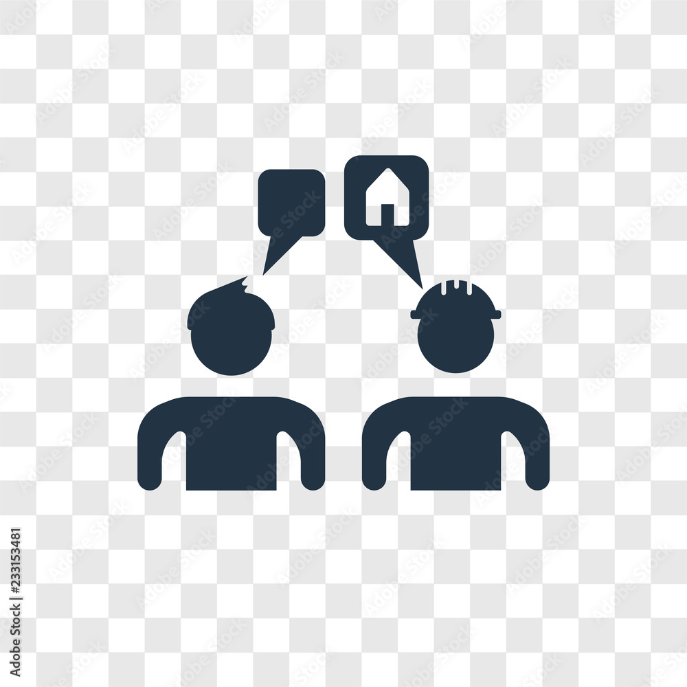 Poster chat vector icon isolated on transparent background, chat transparency logo design