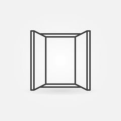 Vector window concept minimal icon or logo element in thin line style