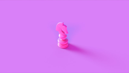 Pink Chess Knight Piece 3d illustration 3d rendering