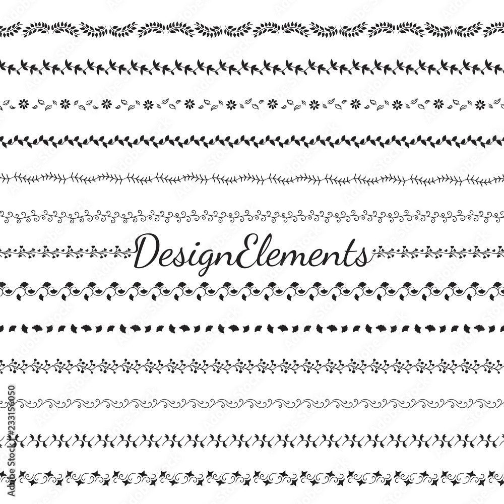 Poster collection of divider design element vectors