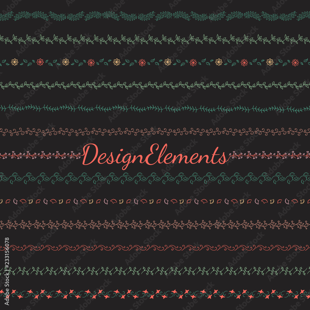 Poster collection of divider design element vectors