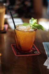 refreshing rum cocktail with a mint garnish