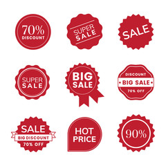 Set of promotion badge vectors