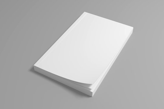 Blank 3D rendering soft cover book mockup.