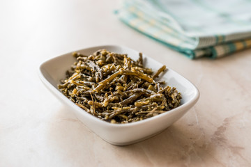 Samphire a coastal herb also known as sea beans glasswort pickleweed or Salicornia Salad.