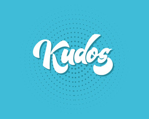 Bravo Kudos. Beautiful greeting card scratched calligraphy text word Kudos Bravo. Hand drawn invitation T-shirt print design. Handwritten modern brush lettering vector