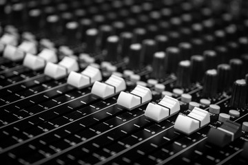 Closeup Professional Audio Mixing Console