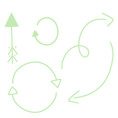 Isolated vector hand drawn arrows set on a white background