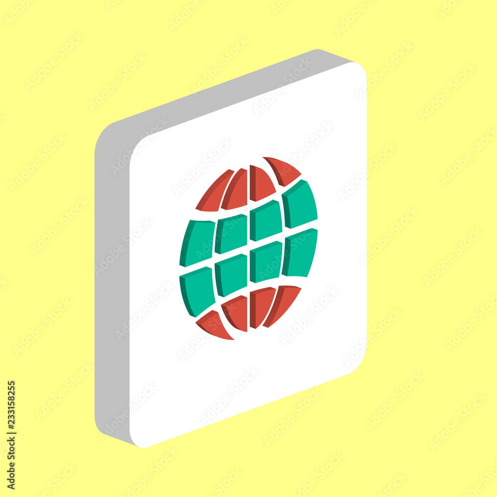 Poster earth globe simple vector icon. illustration symbol design template for web mobile ui element. perfe