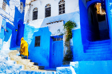 Beautiful blue medina of Chefchaouen city in Morocco, North Africa