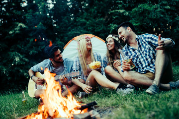 Fototapeta premium Beautiful young women spending time in nature
