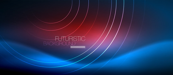 Neon glowing circles background