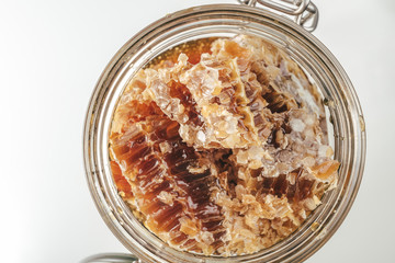 Pieces of honeycombs in a bowl