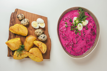 Lithuanian cold beet soup (Saltibarsciai)
