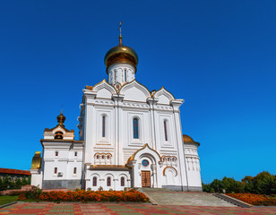 Fototapeta premium Saint Elisabeth church cathedral in far east city Khabarovsk