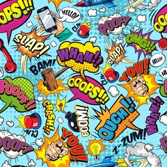 Comic colorful seamless pattern © DGIM studio