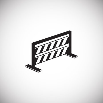 Fence sign on whtie background icon