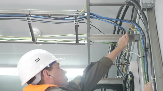 Telecommunications engineer working