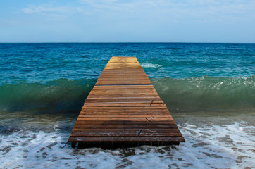 Wooden pier on the sea