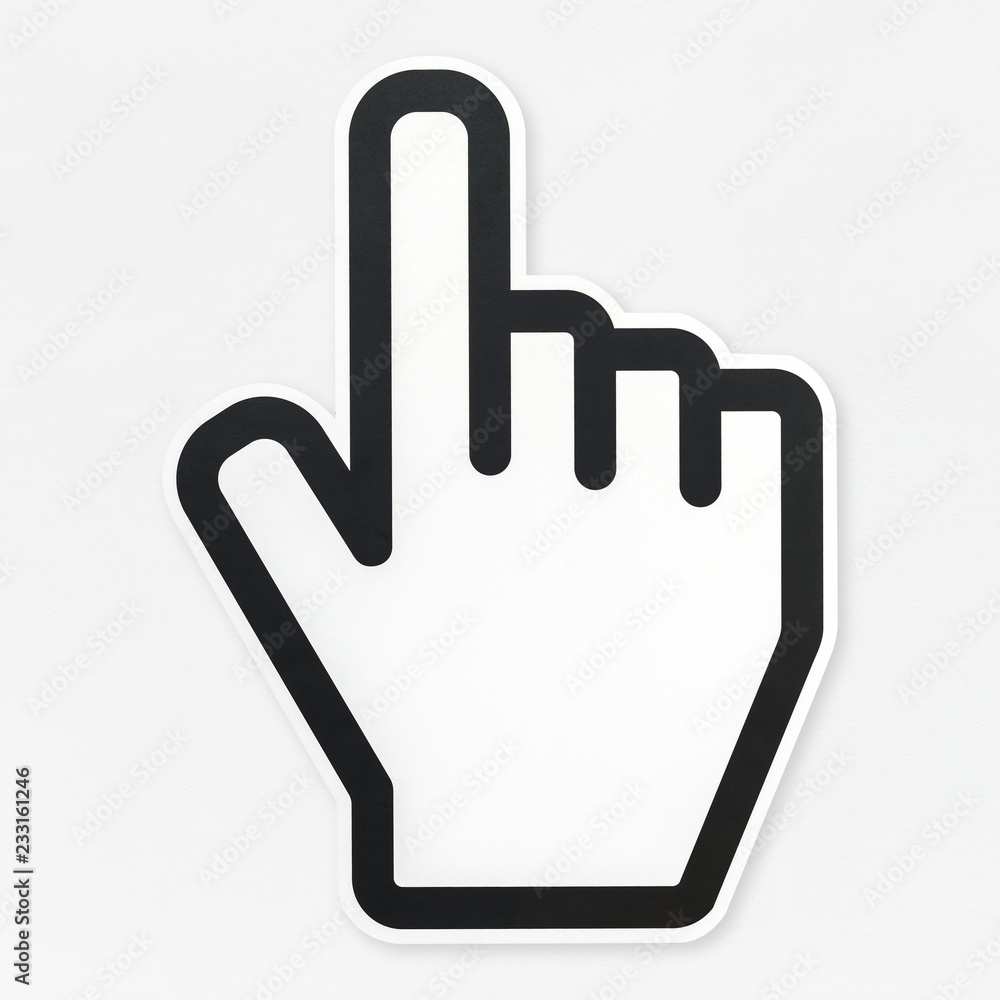 Poster computer arrow cursor icon isolated
