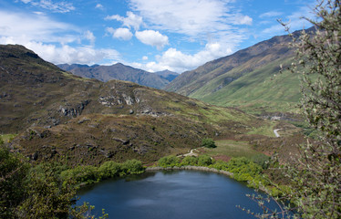 Diamond Lake and hills near Wanaka in New Zealand