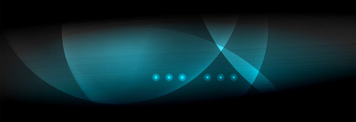 Vector blurred neon glowing circles with flowing and liquid light concept, energy magic fantastic abstract background