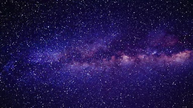 Background Space Trip Crossing Stars Quickly to a violet galaxy. Traveling through purple starry sky animation