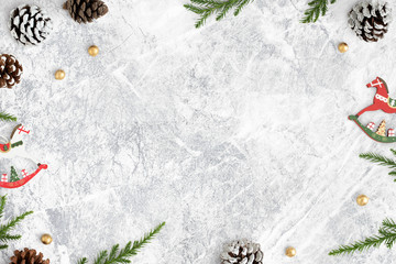 Festive Christmas decorated background mockup
