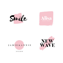 Collection of logos and branding vector