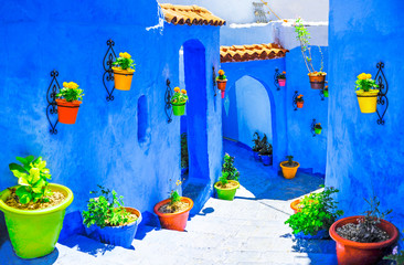 Beautiful blue medina of Chefchaouen city in Morocco, Africa.