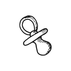 pacifier icon vector. isolated sketch object