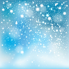 Winter falling snow background.