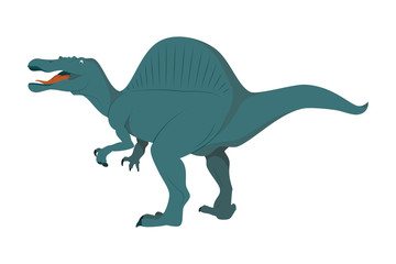 Spinosaurus vector illustration isolated in white background. Dinosaurs Collection.