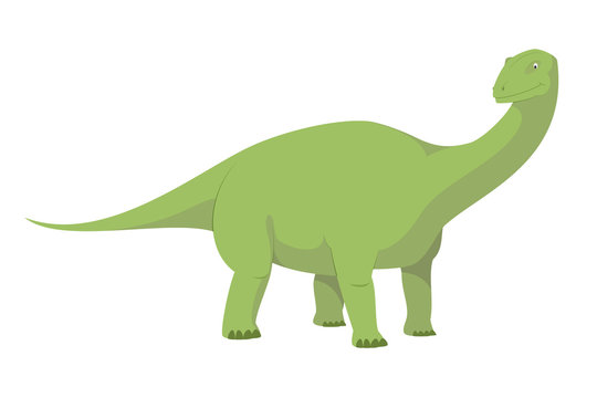 Diplodocus vector illustration isolated in white background. Dinosaurs Collection.