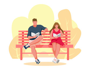 Man and girl sitting on a bench