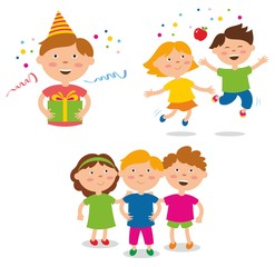 Children's party. Happy friends.