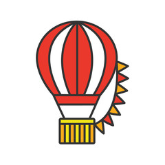 Hot air balloon festival color icon