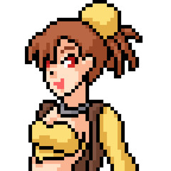 vector pixel art anime girl