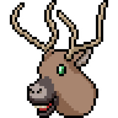 Fototapeta premium vector pixel art reindeer head