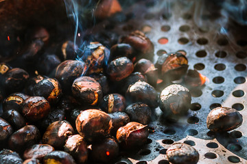 Roast Chestnuts Close-Up Shot