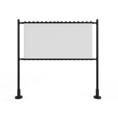 Obraz premium blank advertising press wall with fabric banner template. Blank canvas banner for advertising and exhibition 3d illustration