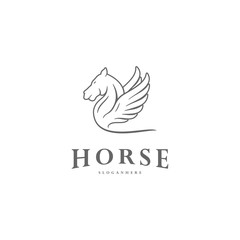 Pegasus Vector Logo Template. Horse logo template