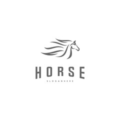 Fast speed horse logo design vector. Horse logo template