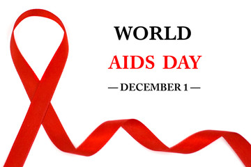 World AIDS Day Awareness ribbon. December 1