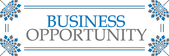 Business Opportunity Blue Grey Floral Horizontal 