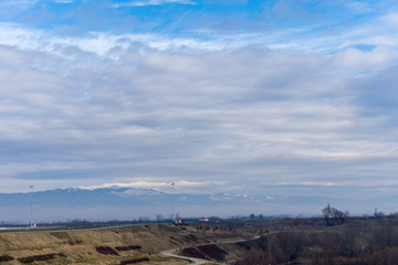 Landscape with clouds and dramatic sky
