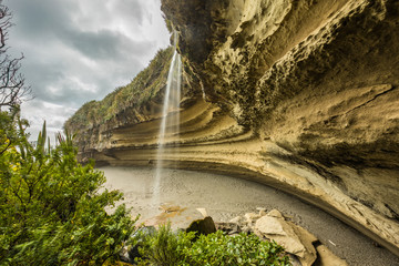 Coastal cliffs on the Truman track, close to Punakaiki and Greymouth. Paparoa National Park, New...