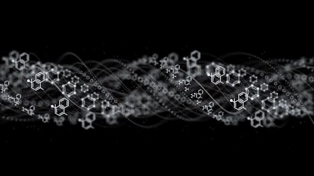CHEMISTRY, Molecules Animation, Background, Rendering, Loop, 4k
