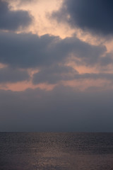 Sea and clouds in the sky in the early morning at sunrise